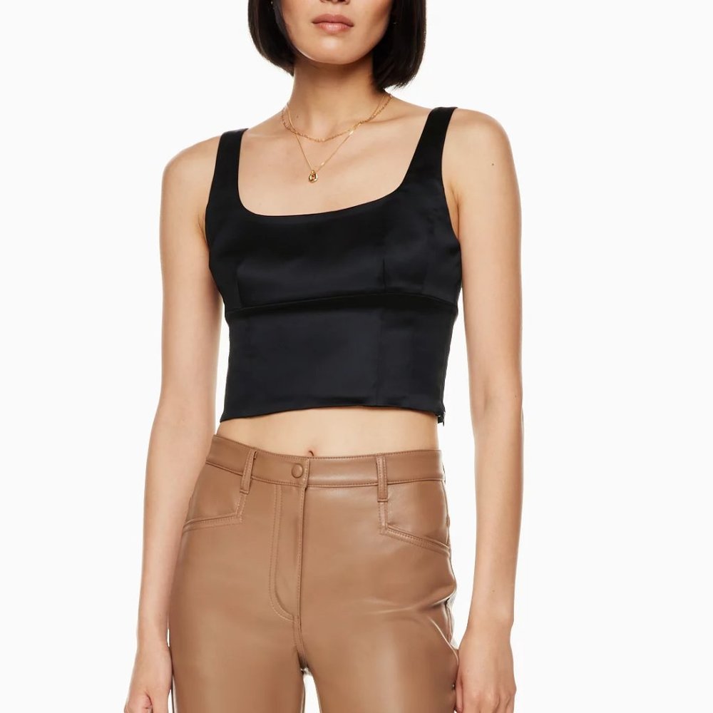 Aritzia Black Satin Women's Bustier Too